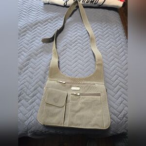 Canvas Crossbody Shoulder Bag in Grey/Blue